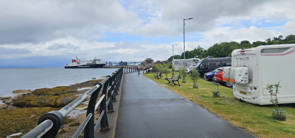 Motorhomes campervans ferry road parking brodick Arran