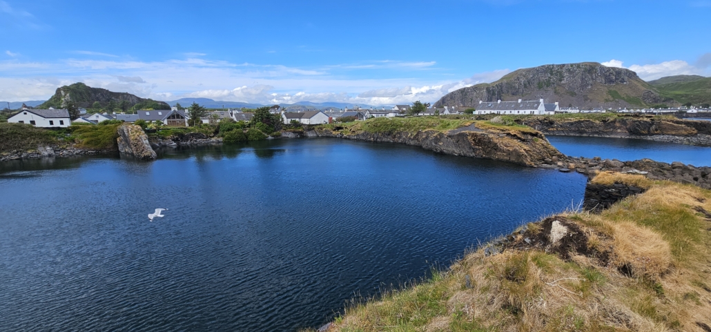 Disused and flooded slate quarries on the west of Easdale