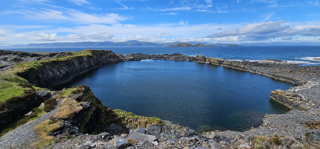 Disused and flooded slate quarries on the west of Easdale