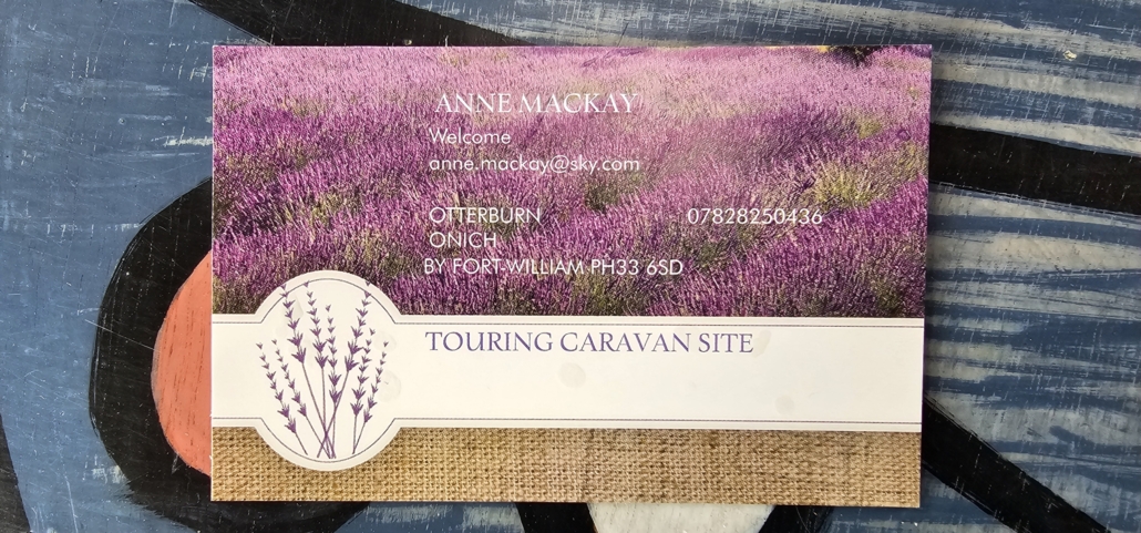 Contact details for Anne who owns the motorhome aire at Onich