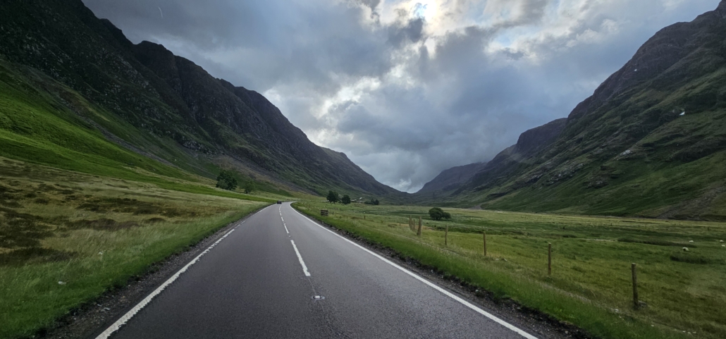 View of road and mountains.